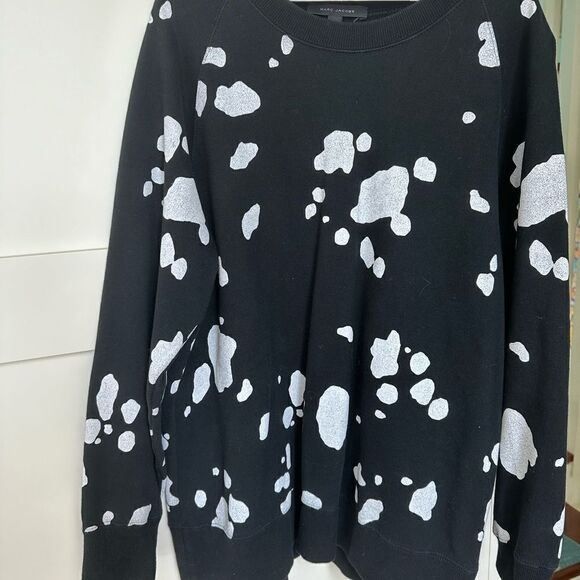 Marc Jacobs black and white paw print pullover sweatshirt. Size large - Picture 1 of 7